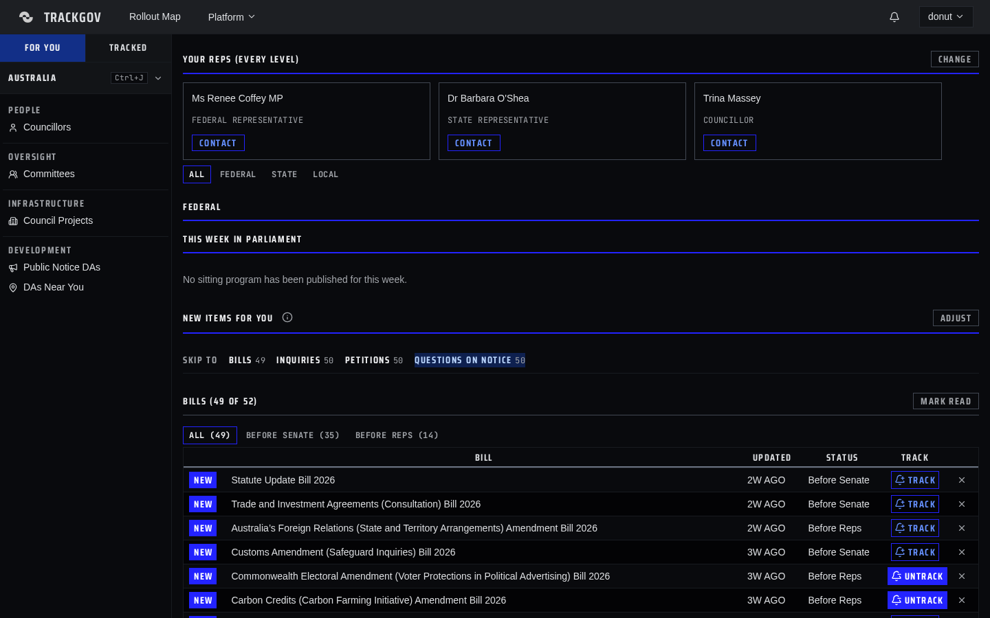 Your Console on TrackGov